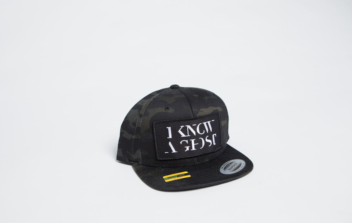 GHOST Snapback Hat with Logo - Gray